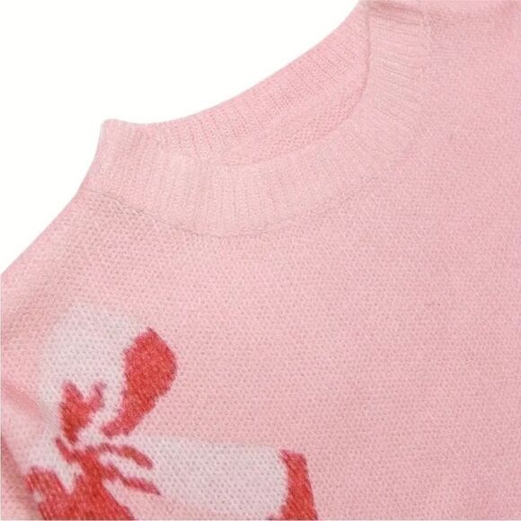 Pink Lush Bow Knot Pattern Sweater - Picture 3 of 4